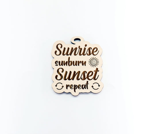 Sunrise car charm, car charm blank, wood blanks, wood cutouts