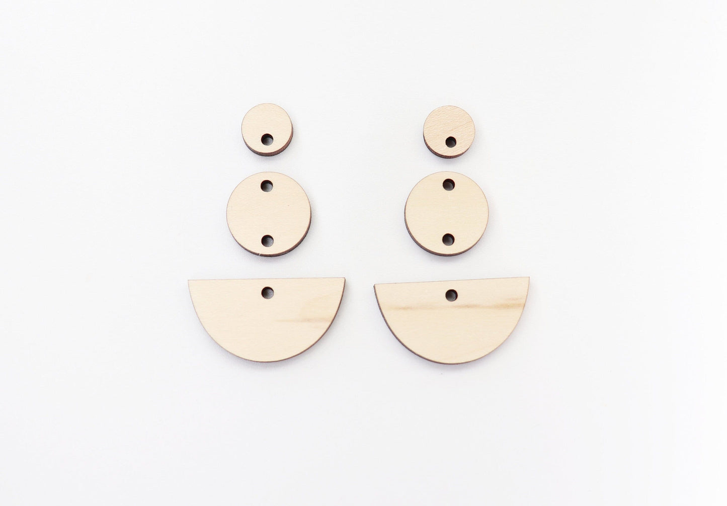 3 Piece Plain earring blanks, wood earrings, earring blanks