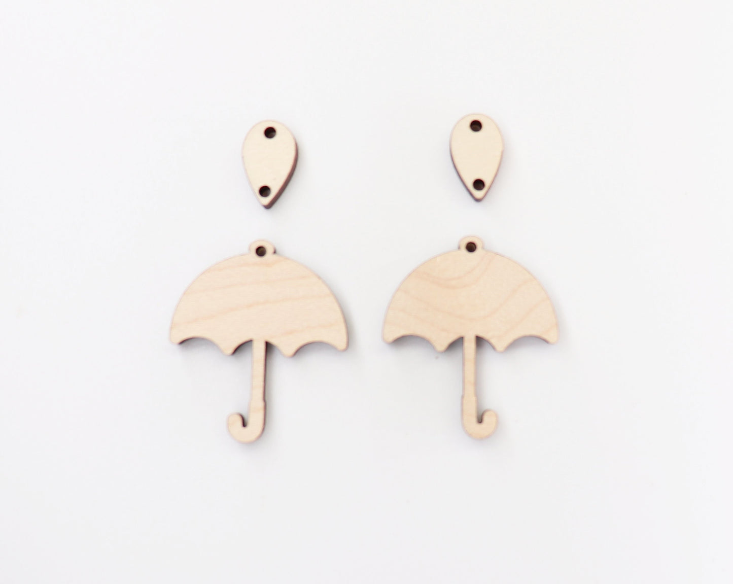 Umbrella Wood earring blanks, DIY earrings, earring blanks, sold per set