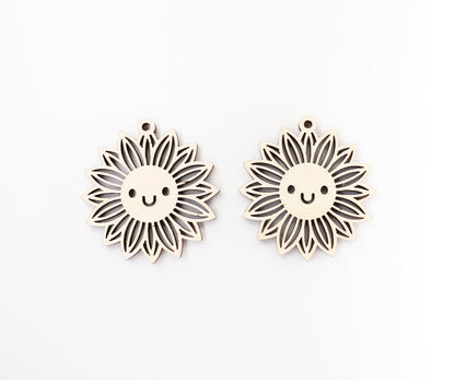 Sunflower blanks, earring blanks, wood cutouts