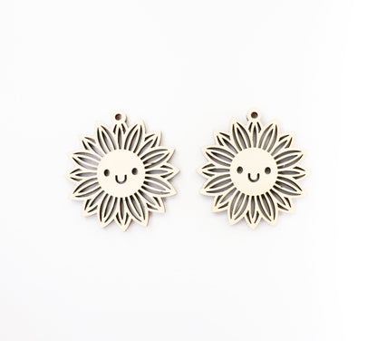 Sunflower blanks, earring blanks, wood cutouts