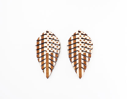 Flag Earring blanks, wood blanks, DIY earrings