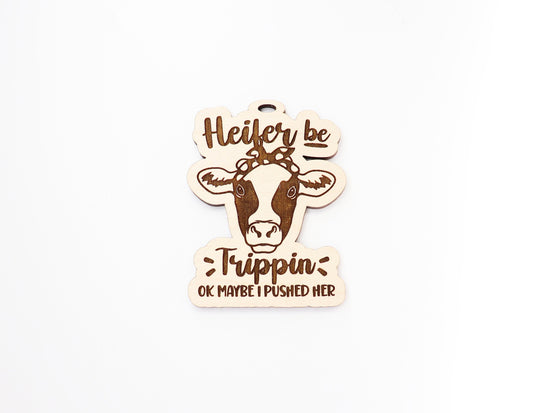 Cow car charm,  wood blanks, wood cutouts, cow cutouts