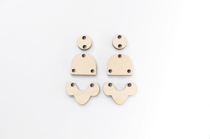 Wood Dangle earring blanks, earring findings