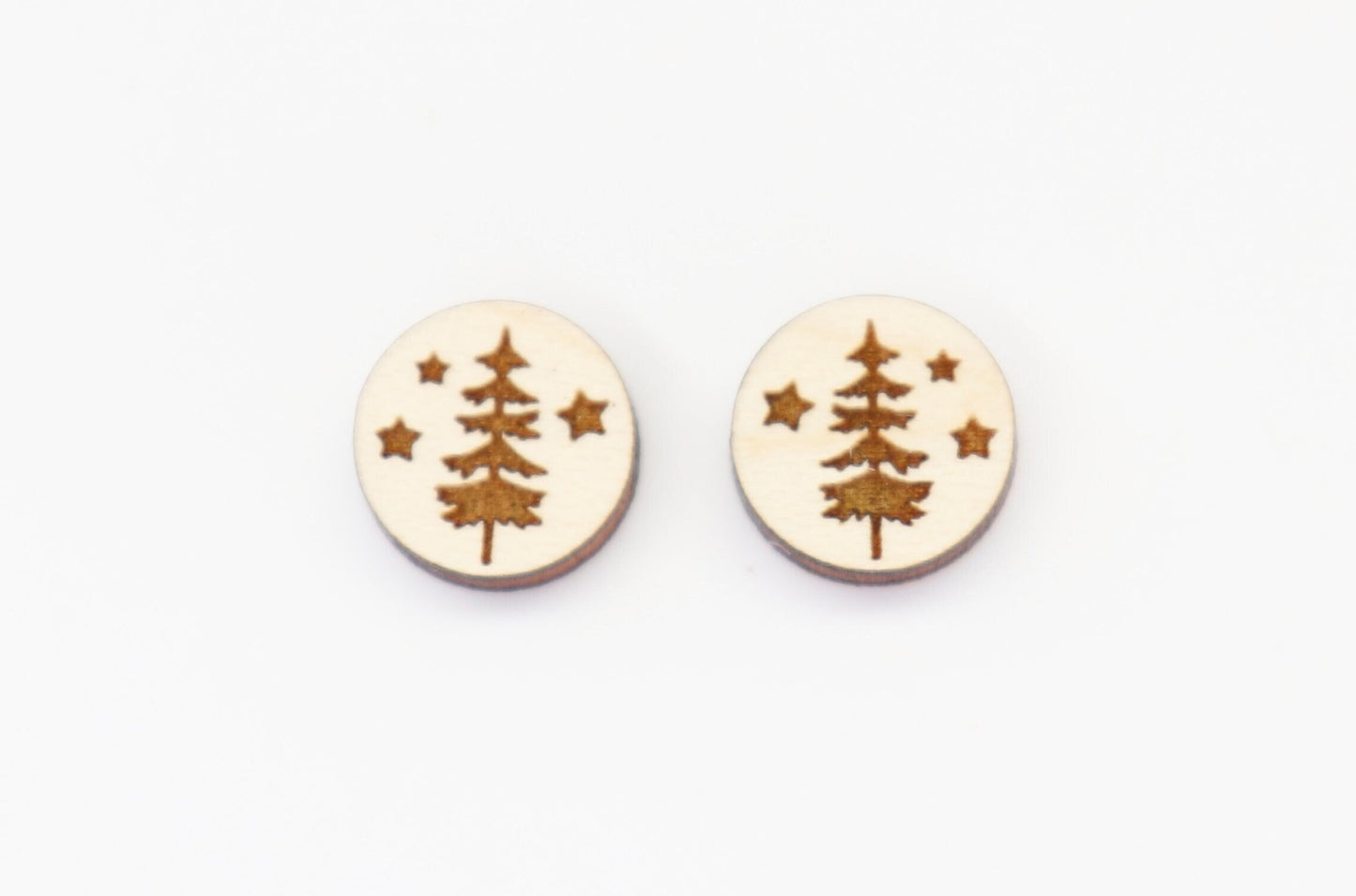 Tree studs, Wood earring blanks, DIY earrings, wood studs, sold per set