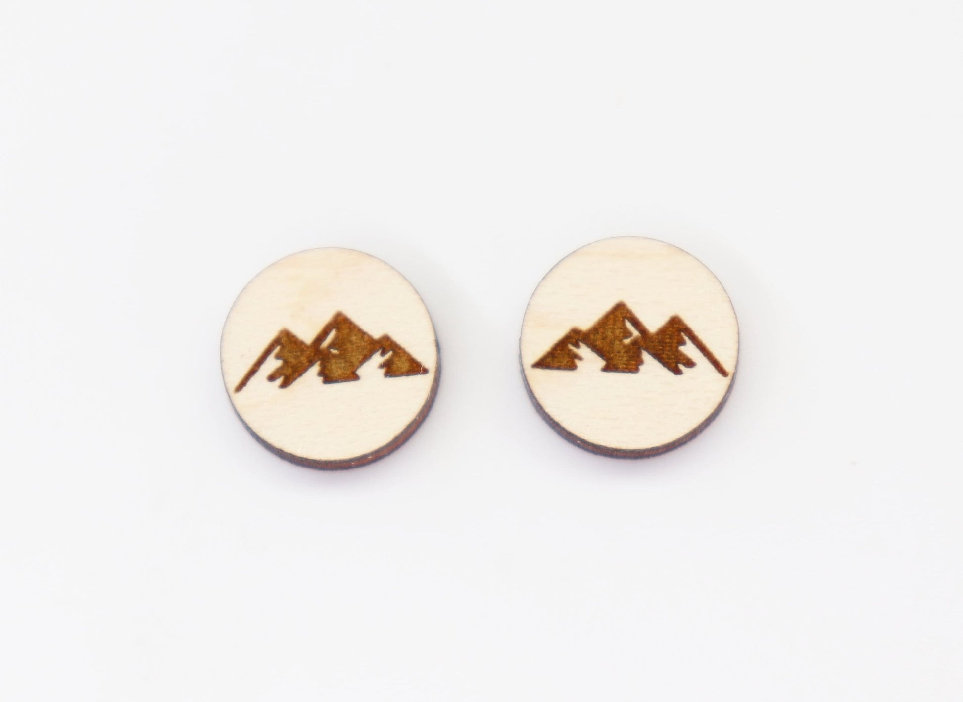 Mountain studs, Wood earring blanks, DIY earrings, wood studs, sold per set