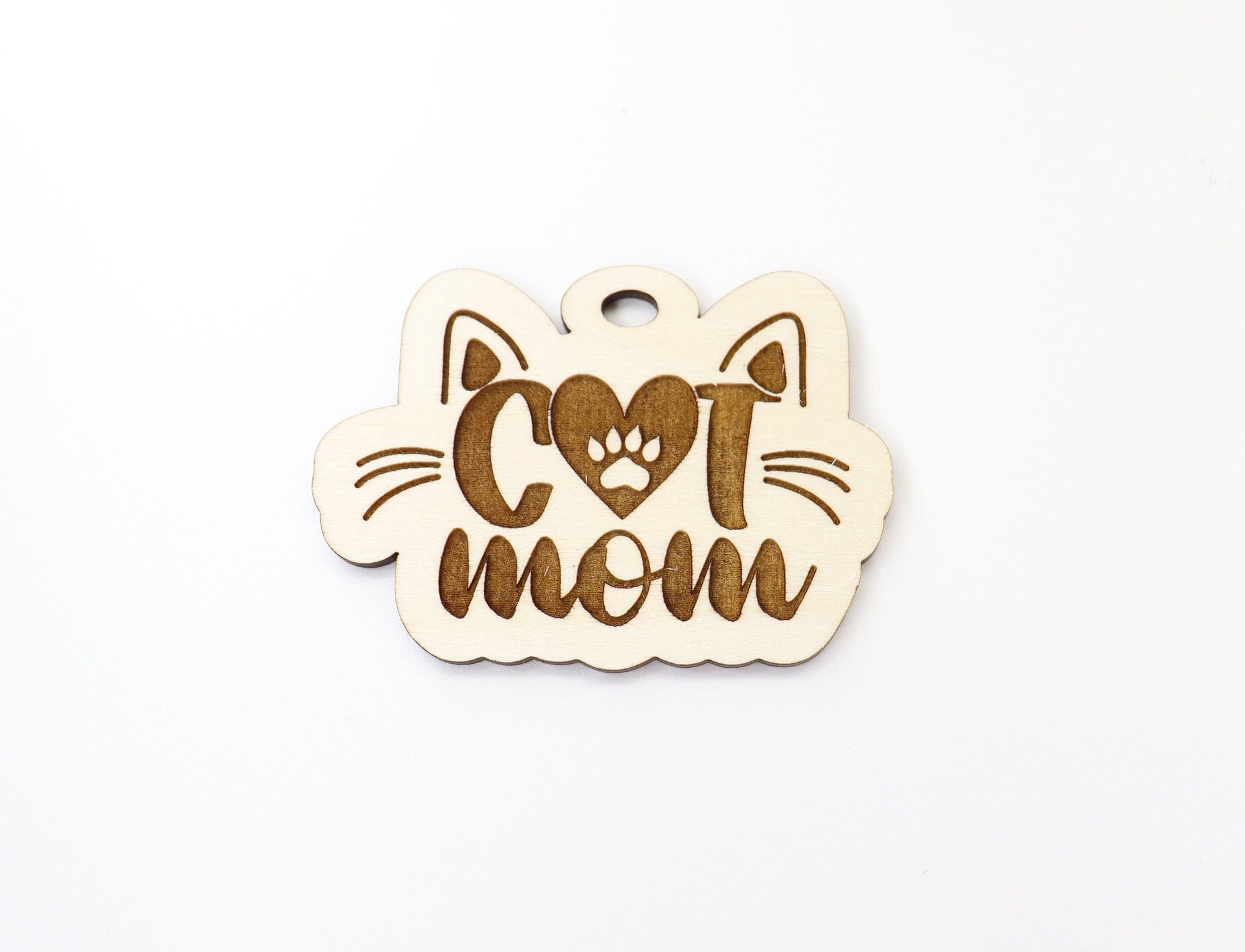 Cat mom car charm blank,  wood blanks, wood cutouts