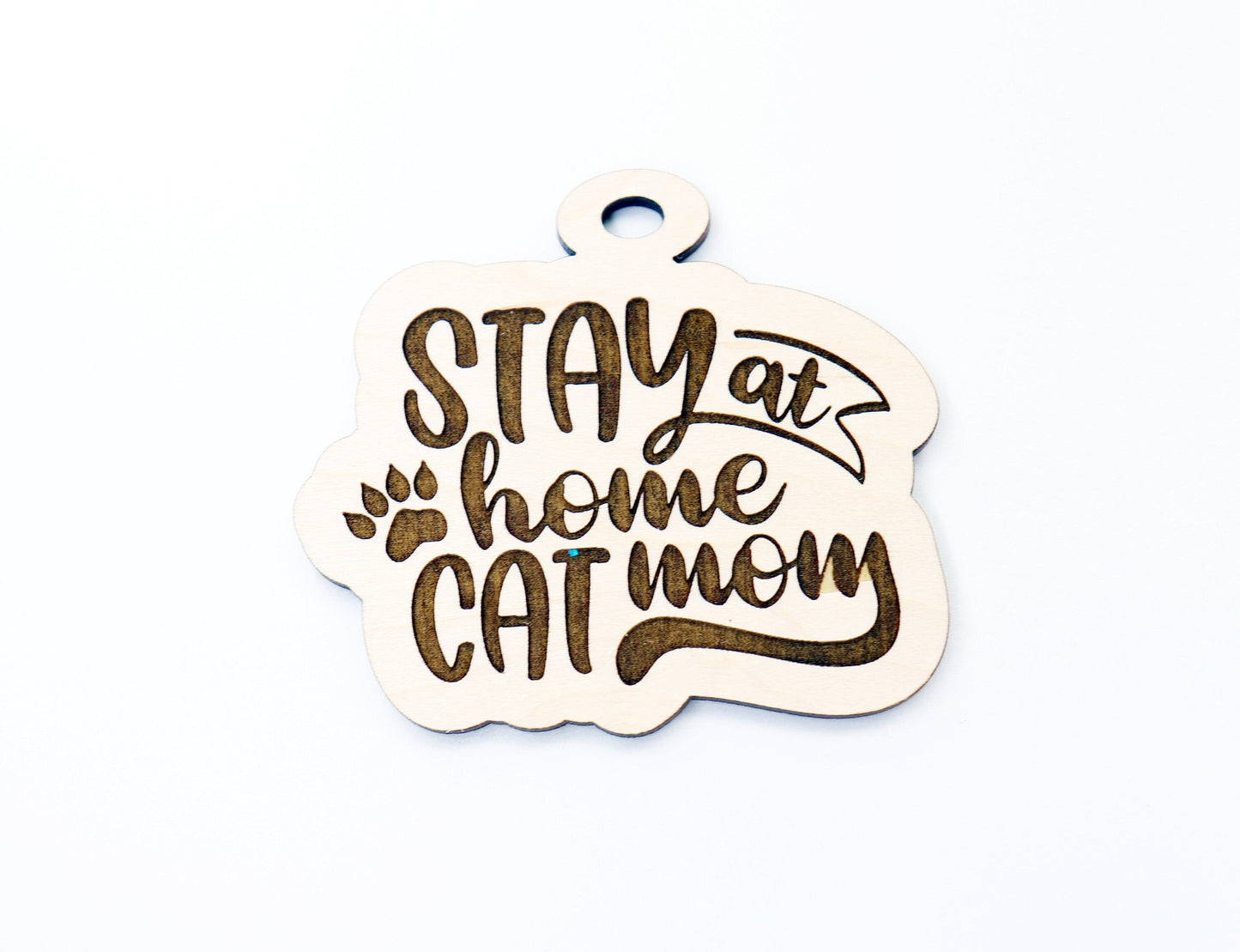 Cat mom car charm blank,  wood blanks, wood cutouts