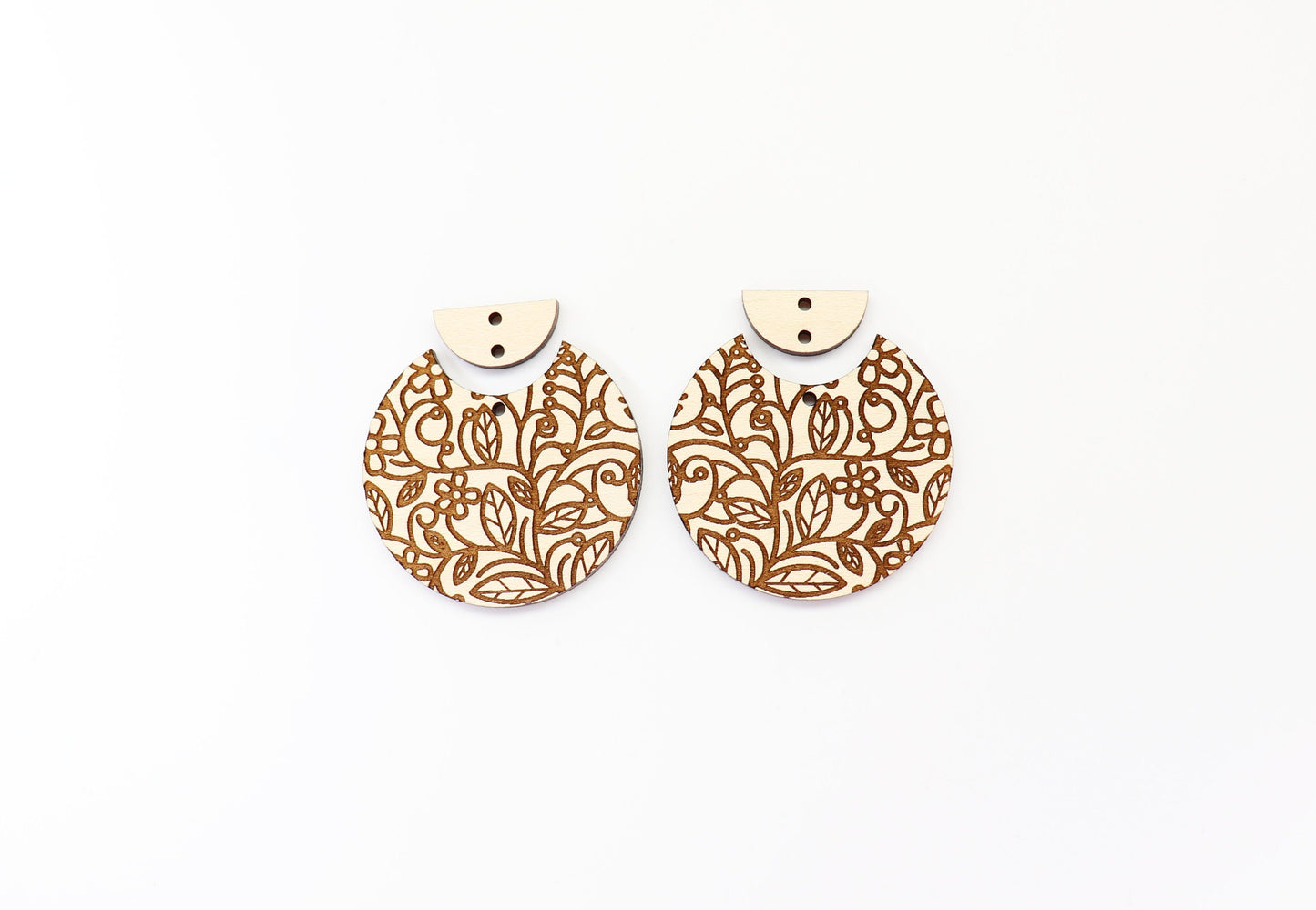 2 Piece Floral earring blanks, DIY earrings, sold per set