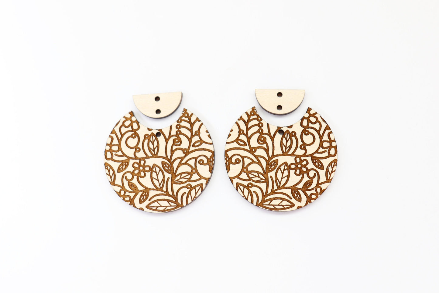 2 Piece Floral earring blanks, DIY earrings, sold per set