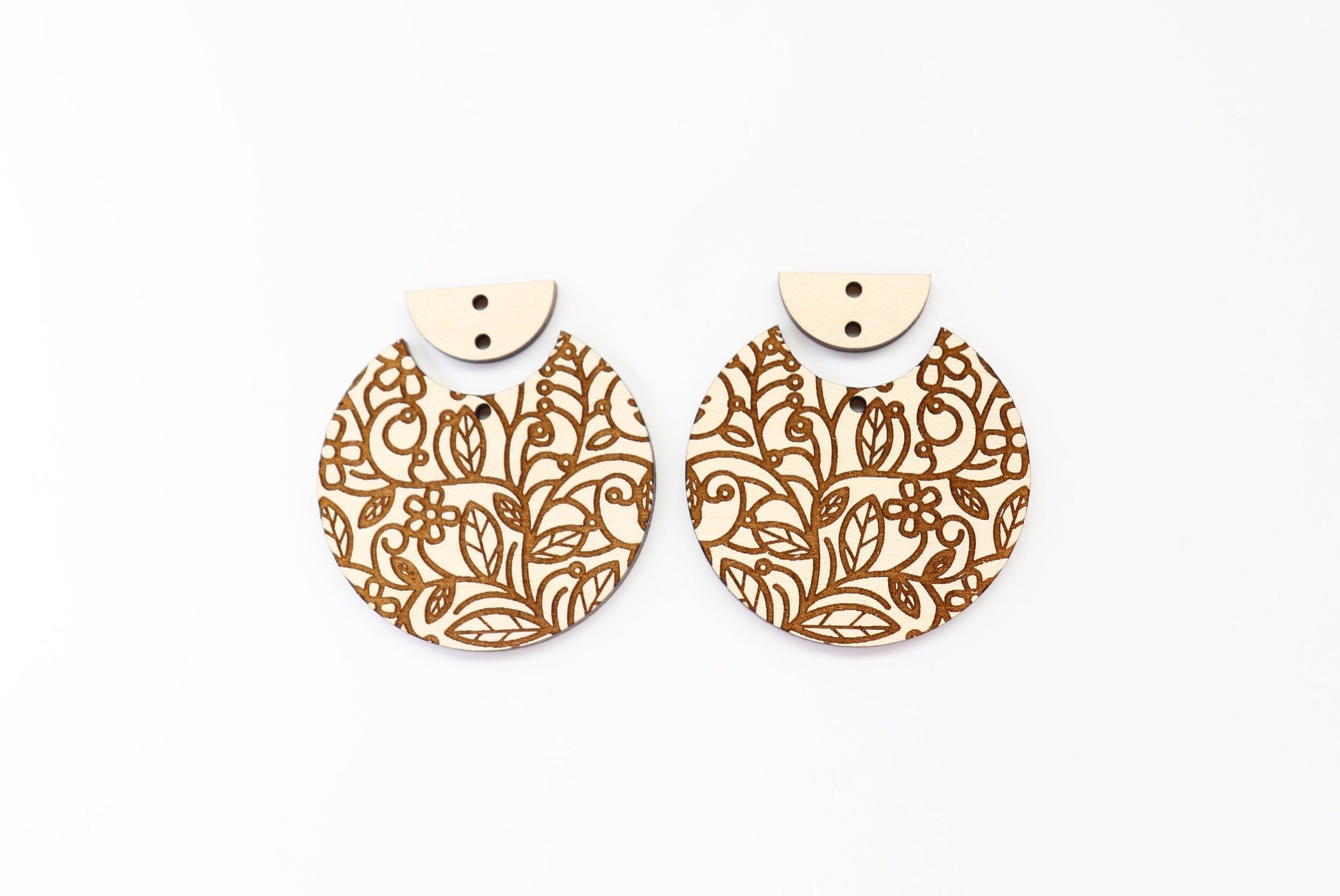 2 Piece Floral earring blanks, DIY earrings, sold per set