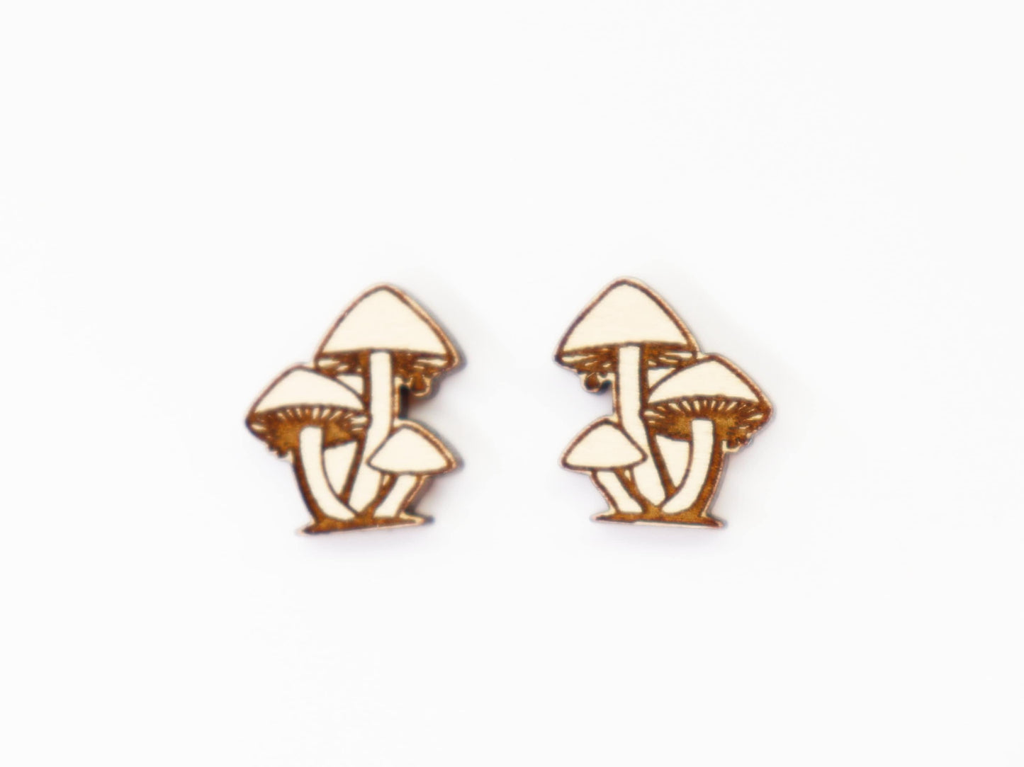 Mushroom stud blanks, wood earring blanks