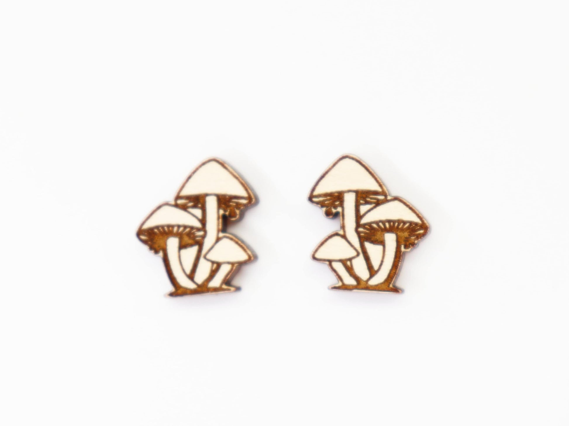 Mushroom stud blanks, wood earring blanks