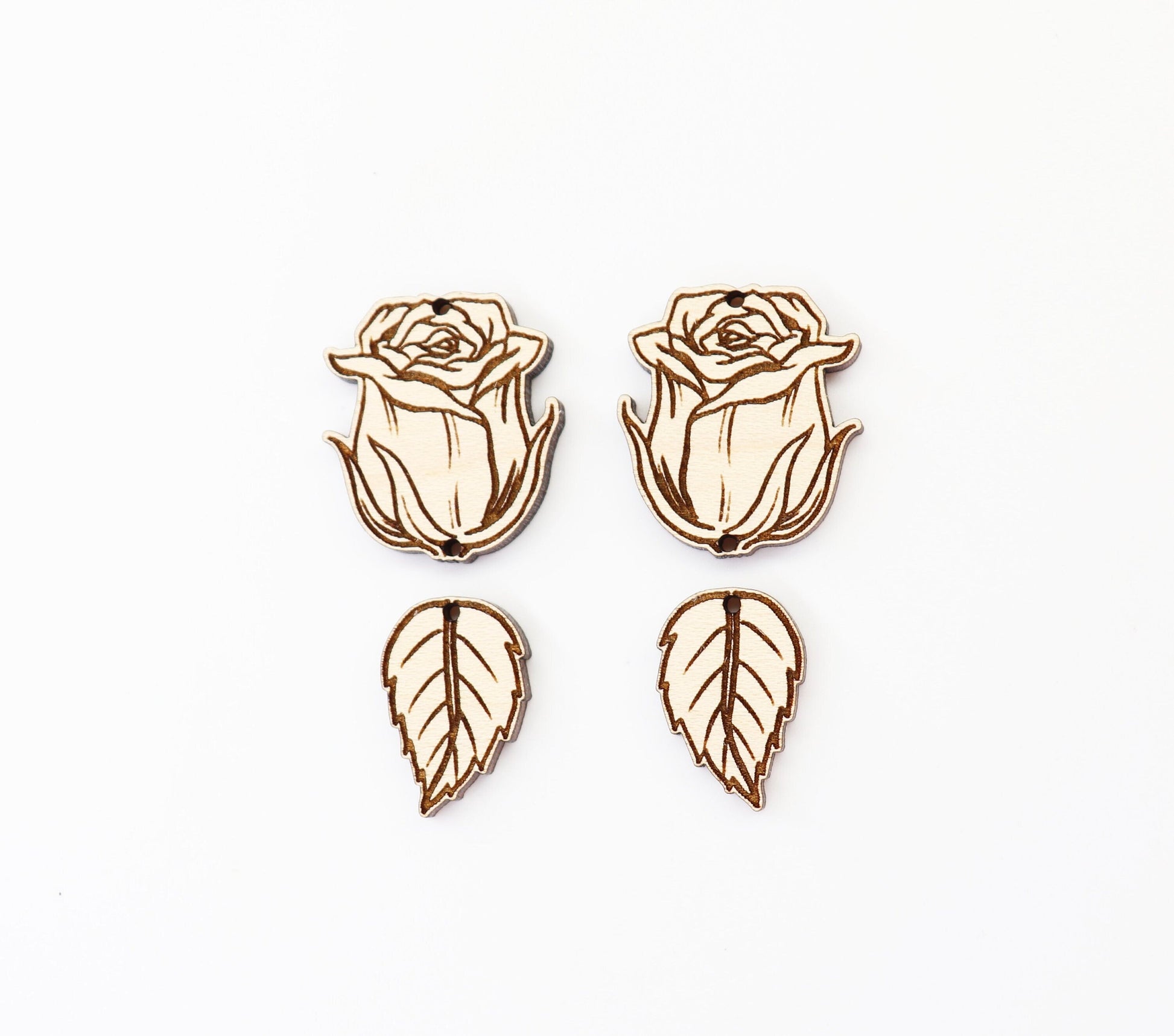 2 Piece rose earring blanks, DIY earrings, earring blanks, sold per set