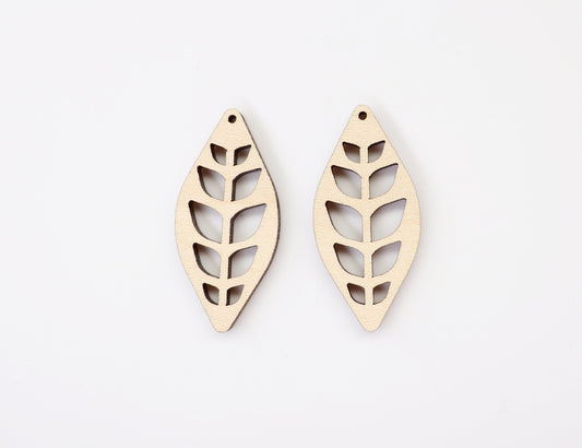 Leaf earring blanks, wood cutouts