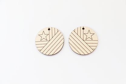 Barn quilt wood earring blanks,  wood earring blanks, sold per set