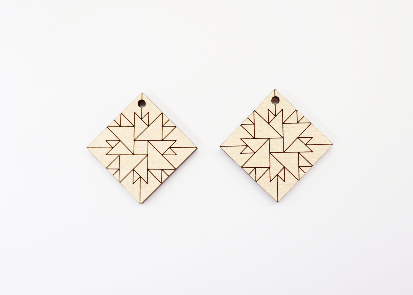 Barn quilt wood earring blanks,  wood earring blanks, sold per set