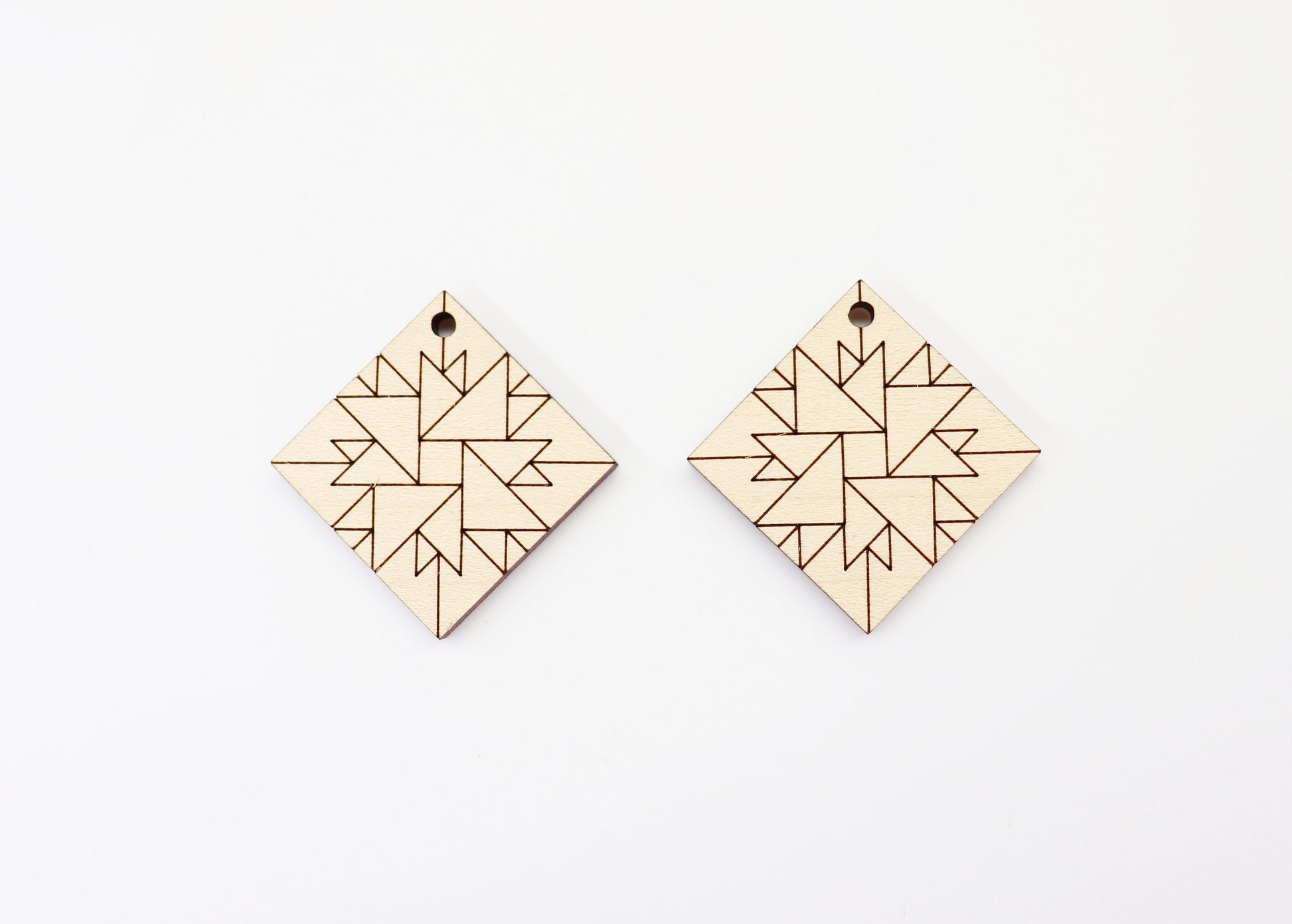 Barn quilt wood earring blanks,  wood earring blanks, sold per set