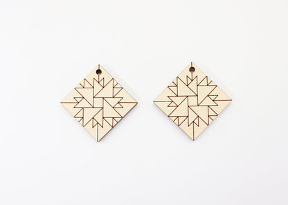 Barn quilt wood earring blanks,  wood earring blanks, sold per set