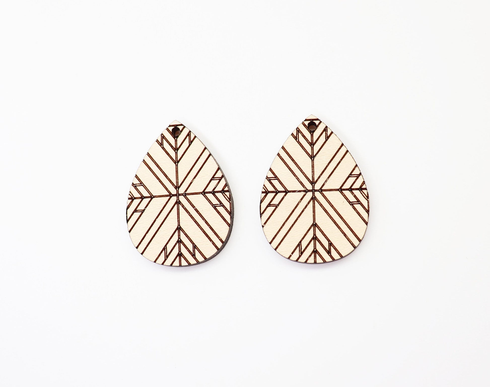 Teardrop earring blanks, wood cutouts, earring blanks