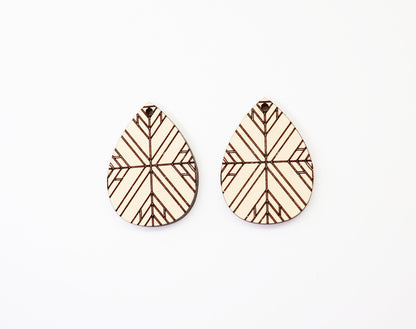 Teardrop earring blanks, wood cutouts, earring blanks