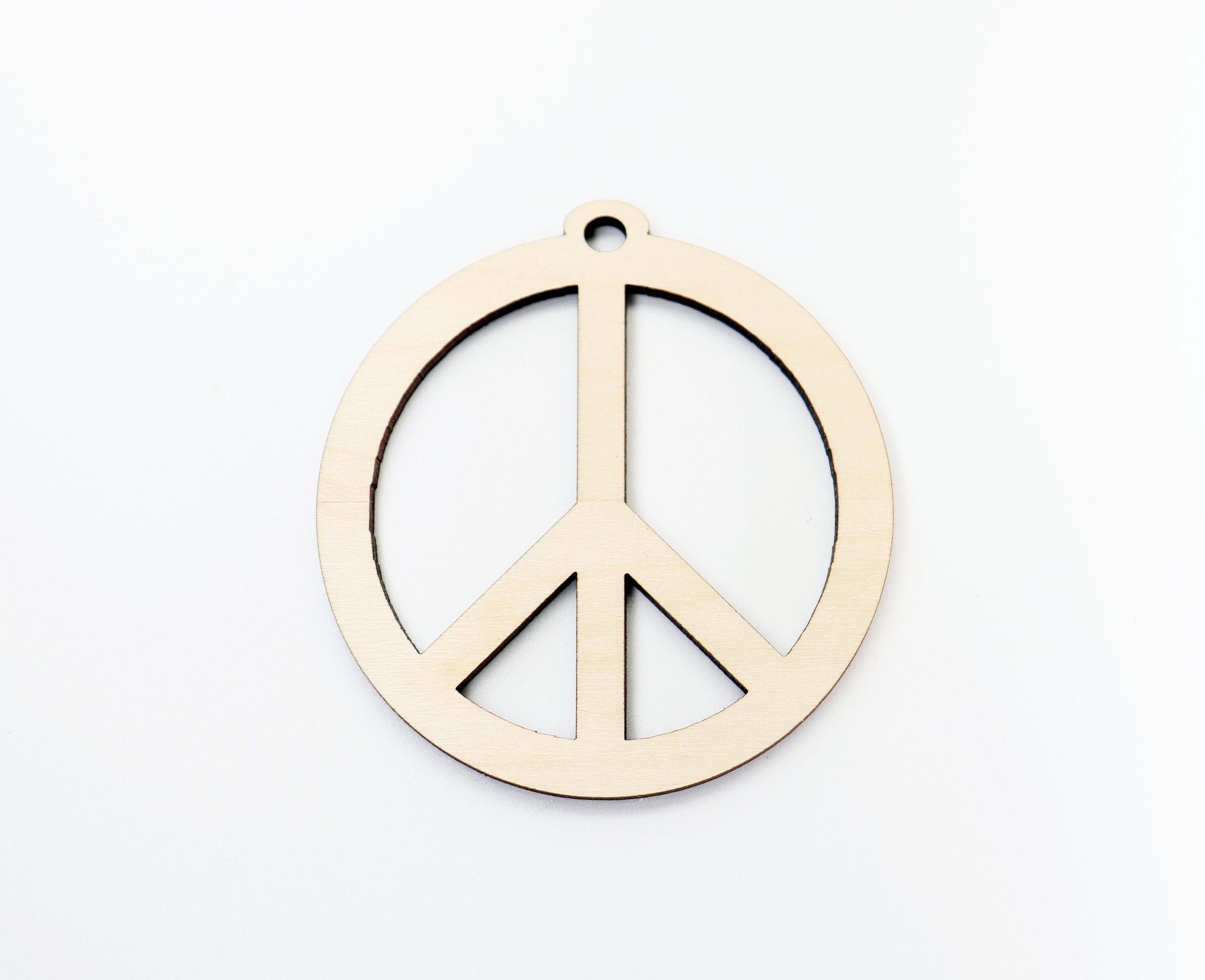 Peace sign Car charm blank,  wood blanks, wood cutouts