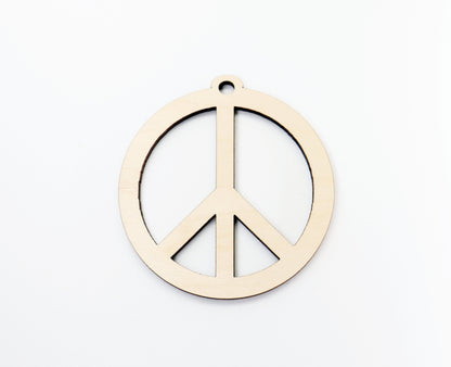 Peace sign Car charm blank,  wood blanks, wood cutouts