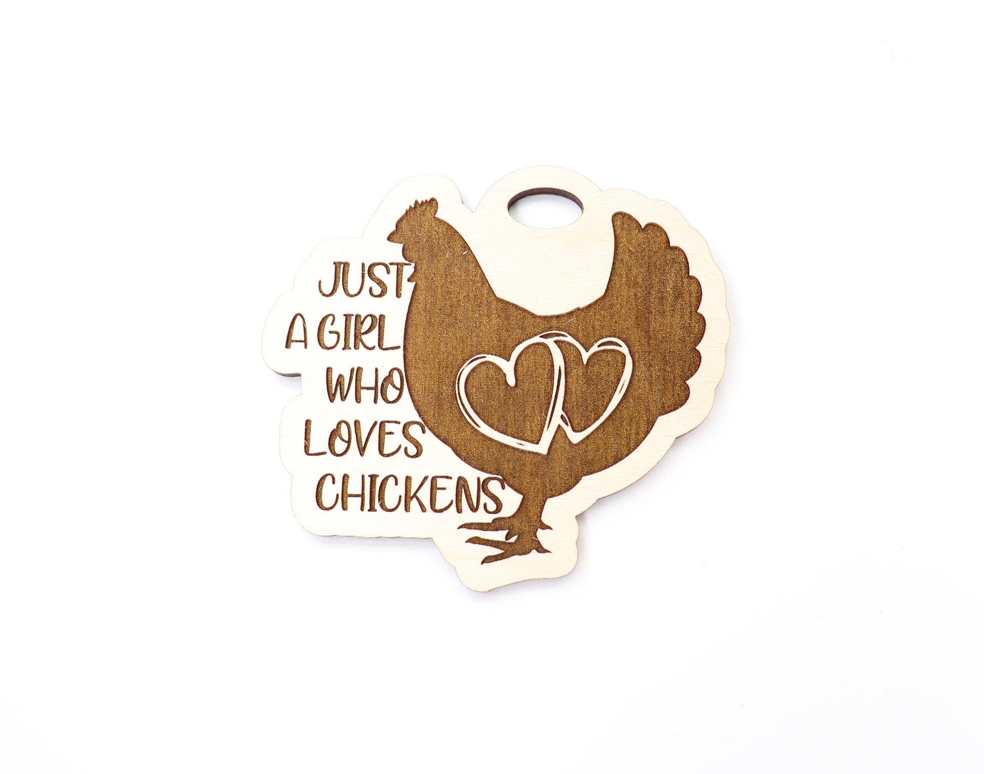 Chicken car charm,  wood blanks, wood cutouts, chicken cutouts