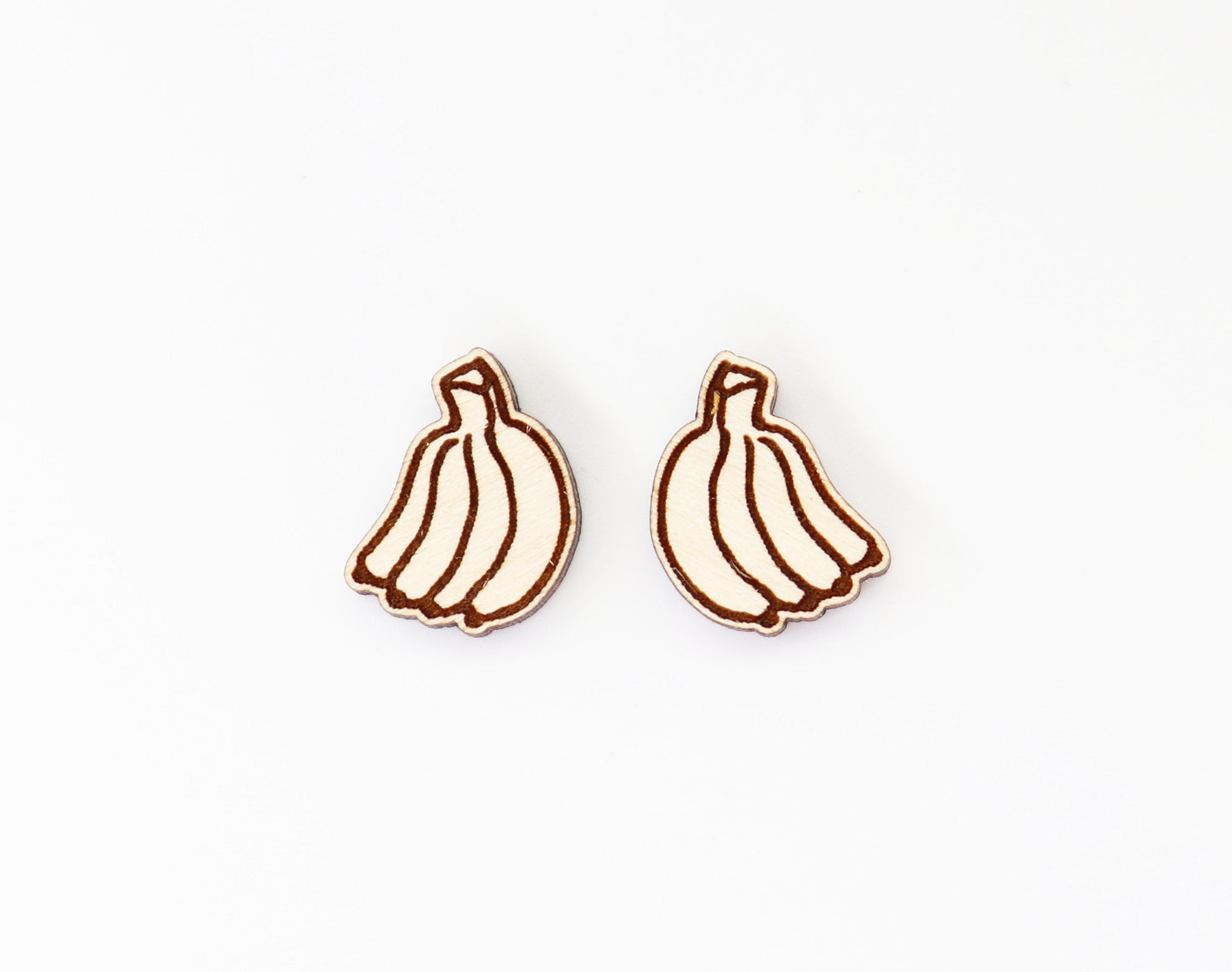 Banana earring stud blanks, earring blanks, wood blanks