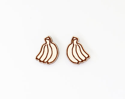 Banana earring stud blanks, earring blanks, wood blanks