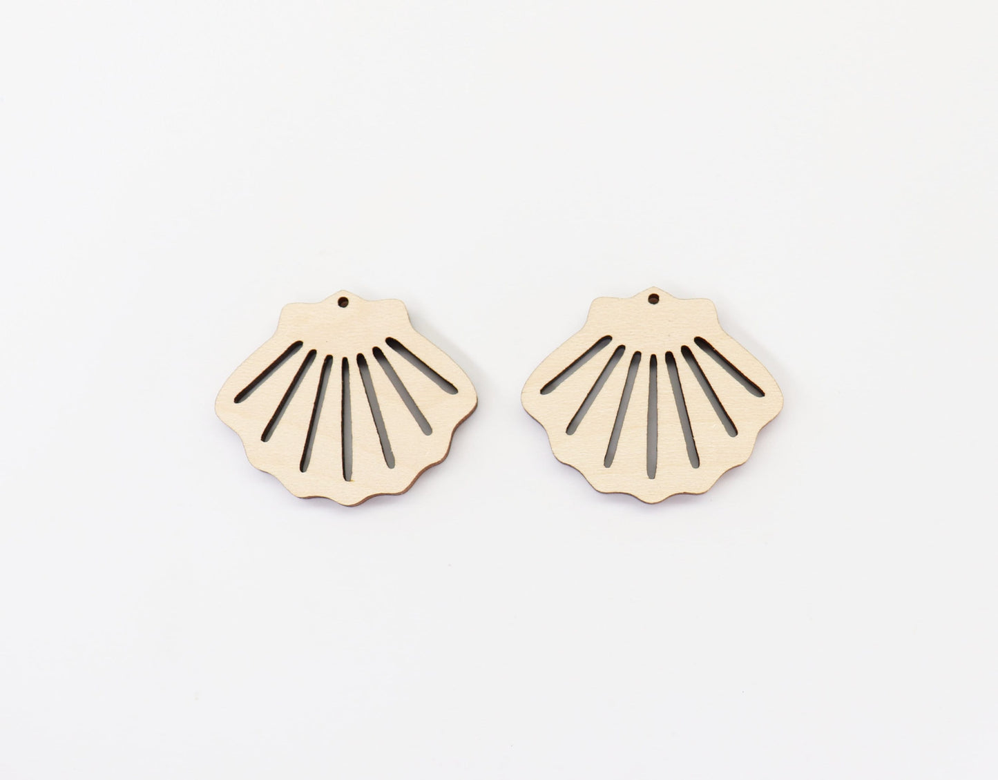 Seashell earring blanks, laser cutouts, sold per set