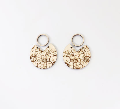 2 piece Earring blanks, DIY earrings, flower earrings, sold per set