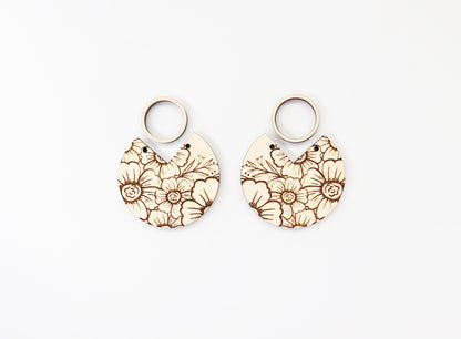 2 piece Earring blanks, DIY earrings, flower earrings, sold per set