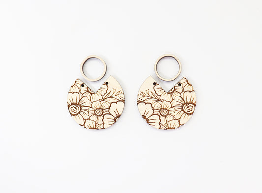 2 piece Earring blanks, DIY earrings, flower earrings, sold per set