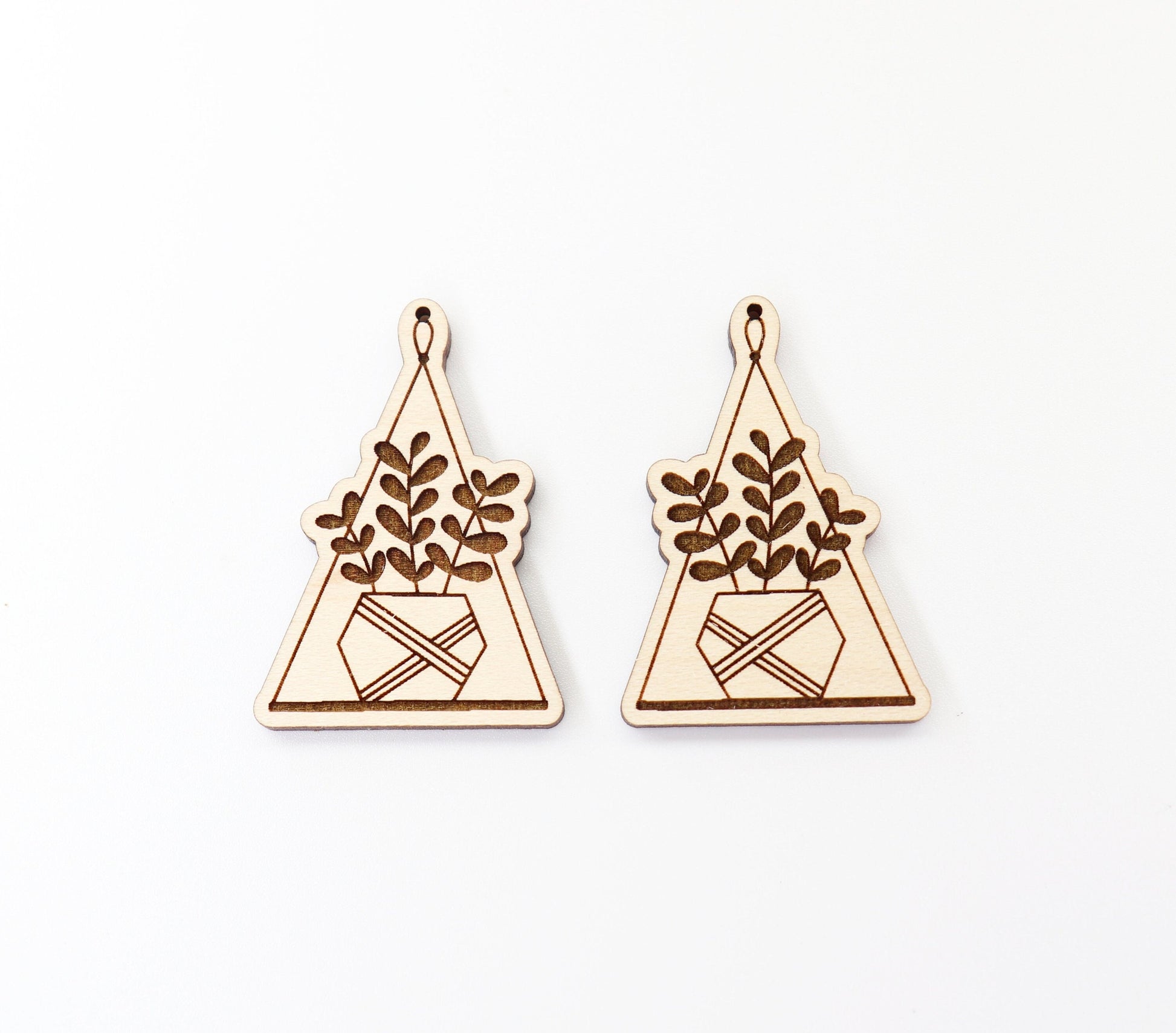 Plant earrings, Plant earring blanks, earring blanks, wood earrings