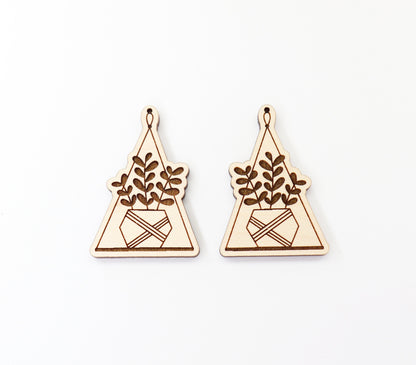 Plant earrings, Plant earring blanks, earring blanks, wood earrings