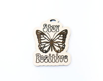 Stay positive Car charm blank,  wood blanks, wood cutouts