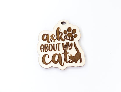 Cat Keychain blank,  wood blanks, wood cutouts