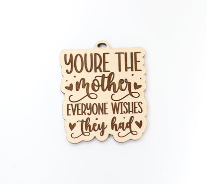 Mother car charm blank,  wood blanks, wood cutouts