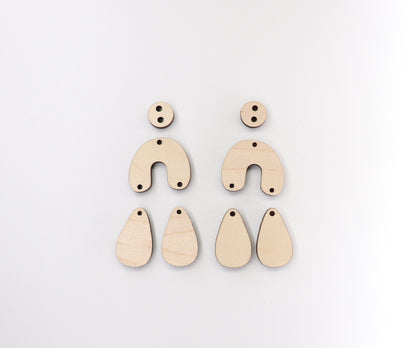 Plain earring blanks, wood earrings, earring blanks