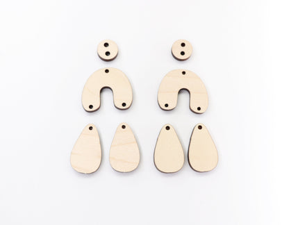 Plain earring blanks, wood earrings, earring blanks