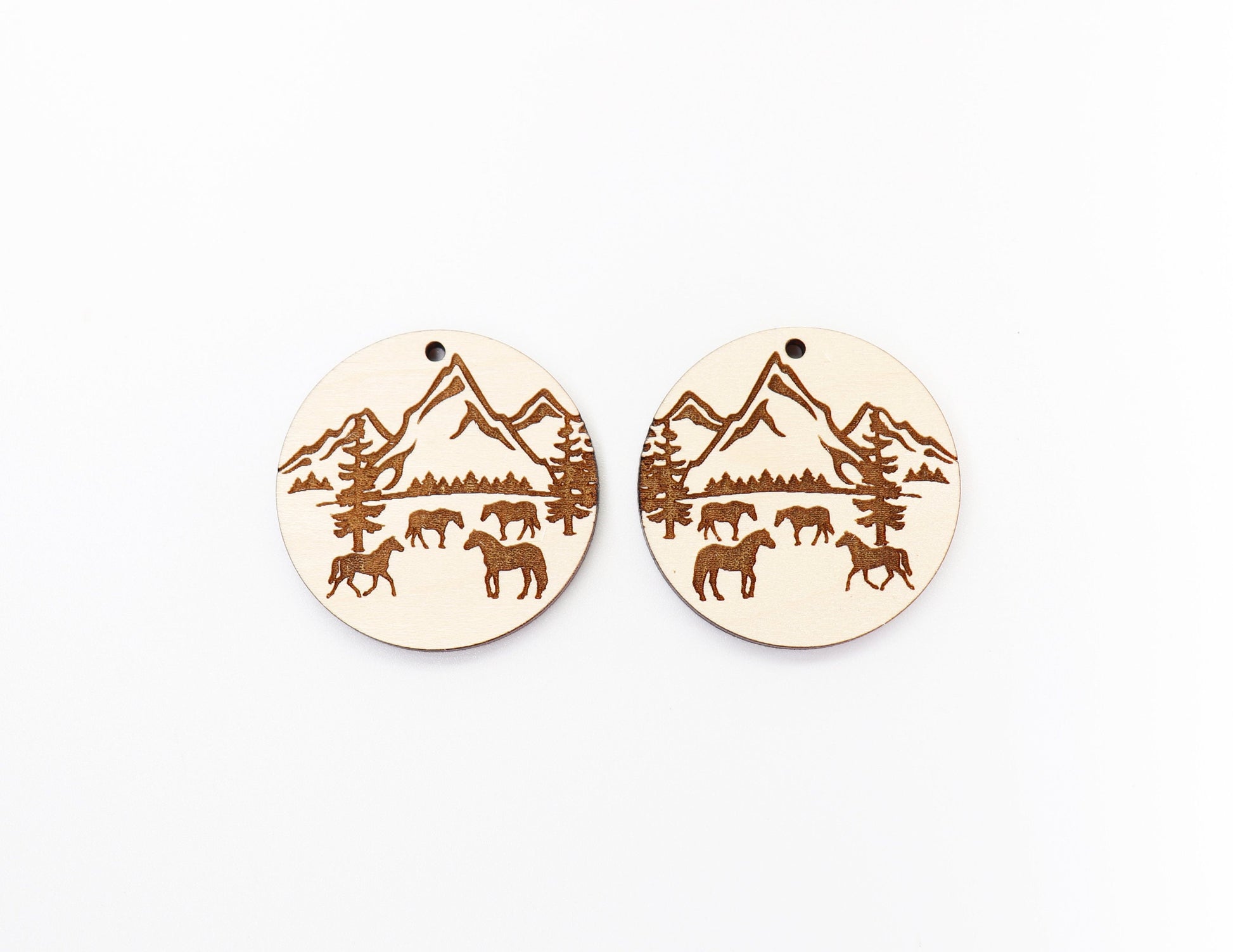 Horse Wood earring blanks, DIY earrings, earring blanks, sold per set