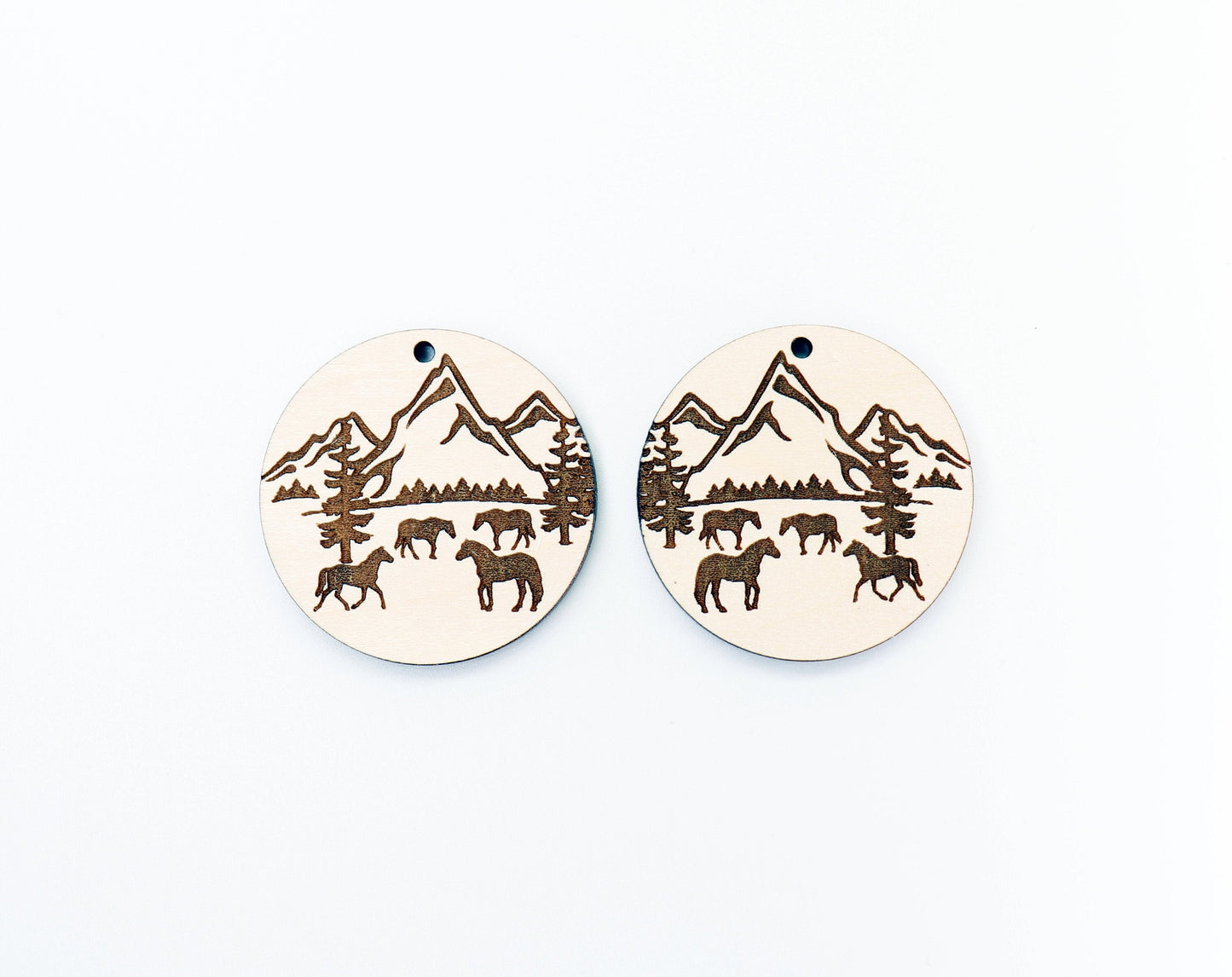 Horse Wood earring blanks, DIY earrings, earring blanks, sold per set