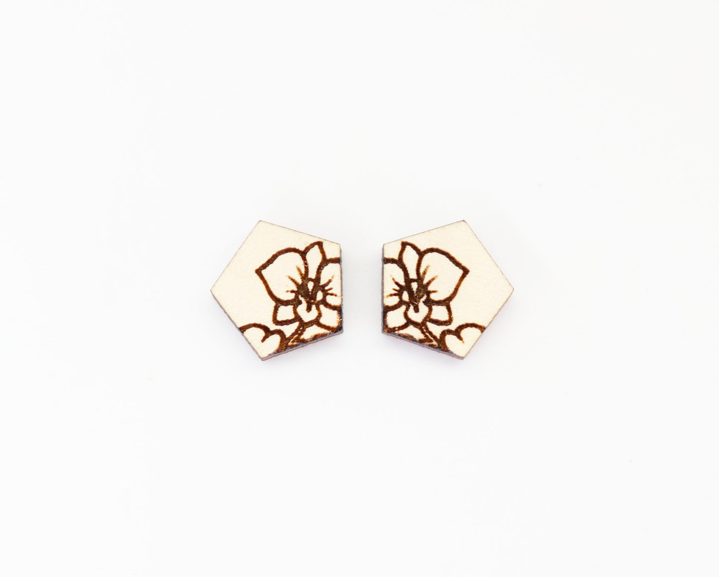 Wood earrings, wood studs, earring blanks