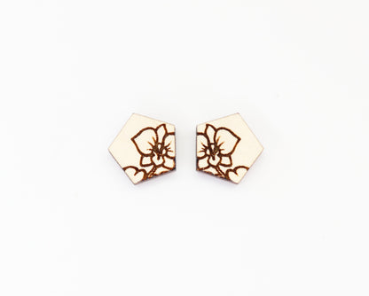 Wood earrings, wood studs, earring blanks