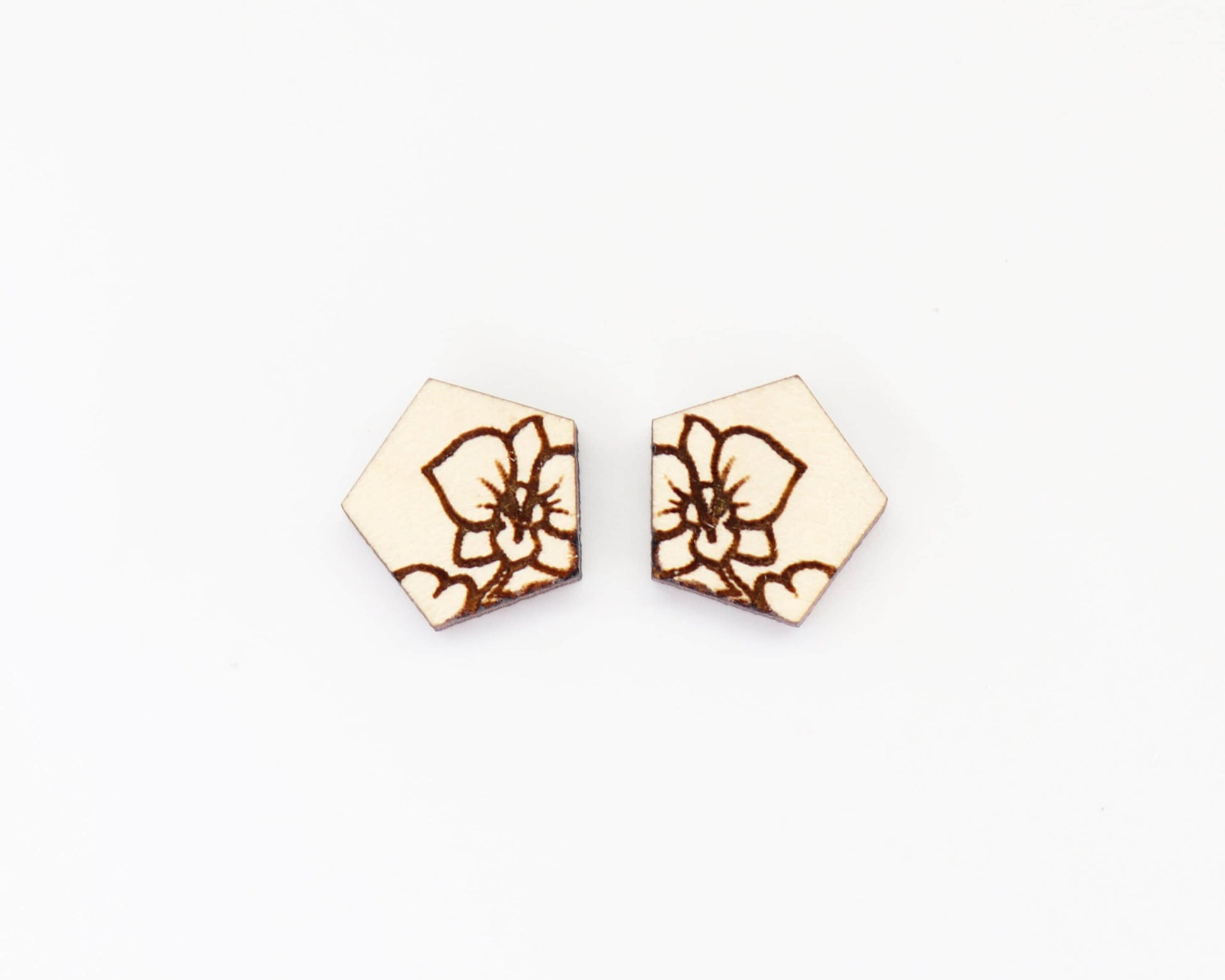 Wood earrings, wood studs, earring blanks