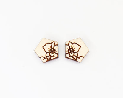 Wood earrings, wood studs, earring blanks