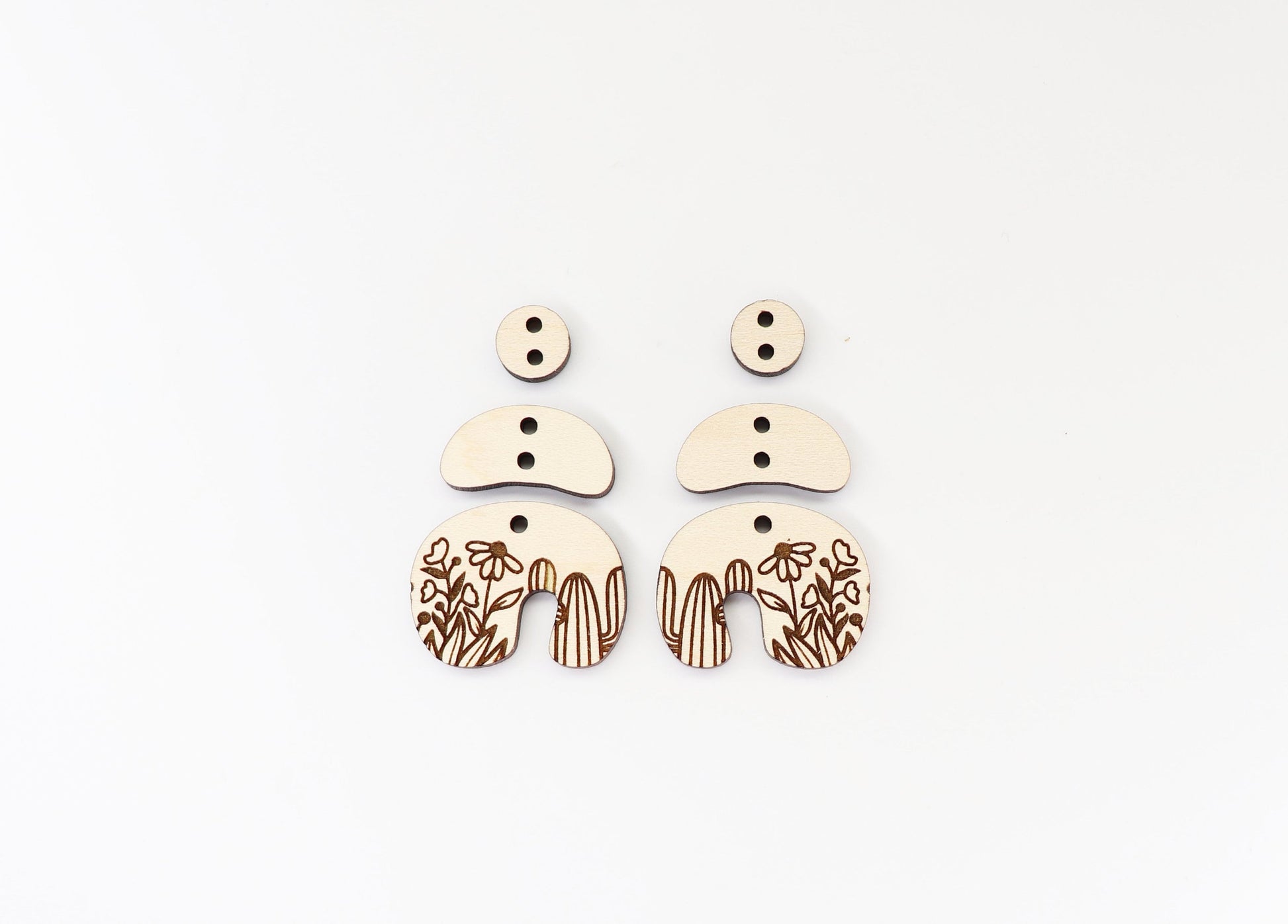 3 Piece Floral earring blanks, earring blanks, sold per set