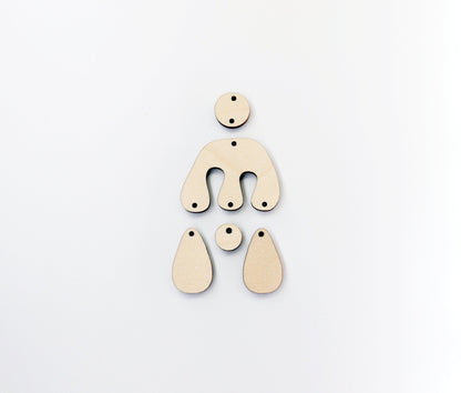 Plain earring blanks, wood earrings, earring blanks