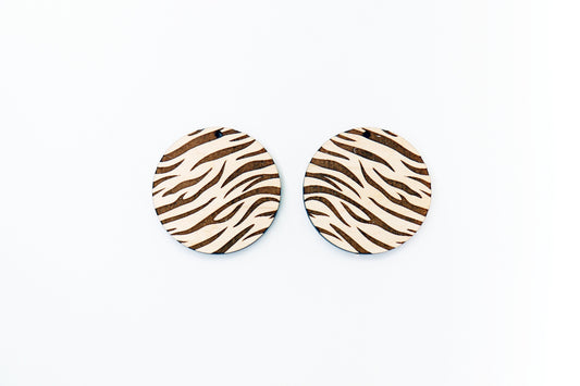 Tiger stripe Round wood earring blanks, earring making, wood blanks